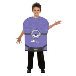 Evil Minion Halloween Halloween Costume for Kids Purple Tunic, Small