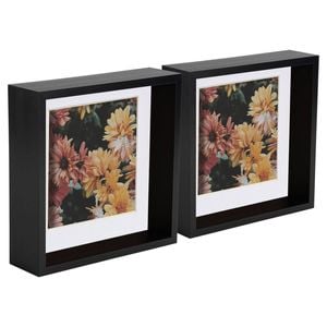 Nicola Spring 2 Piece 8 X 8 3d Shadow Deep Box Photo Frame Set - Craft Display Picture Frame With 6 X 6 Mount