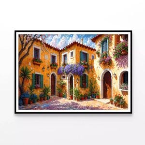House Surrounded By Flowers  Print 100% Australian Made 90x60cm  (Poster)