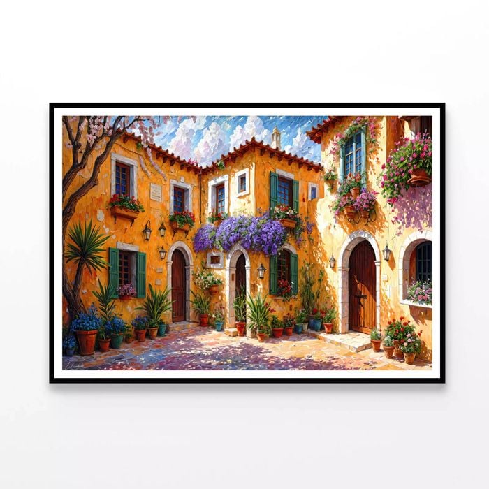 House Surrounded By Flowers  Print 100% Australian Made 90x60cm  (Poster)