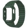 Magnetic Strap For Apple Watch Band With Bumper Case Silicone Rugged Sport Band 42mm Series 10 (Green)