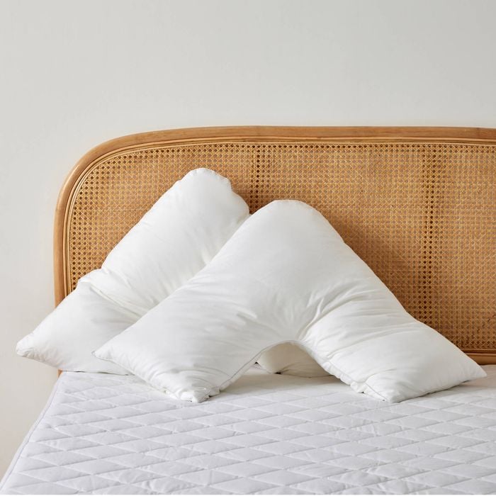 Dreamaker Cotton Cover Down Alternative Pillow Twin Pack - V Shape