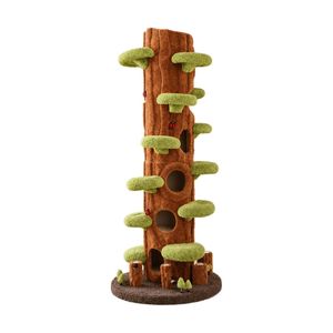 Wooden Tree Hollow Cat Tree Tower 230cm - Pet Comfort, Sisal Wrap, Anti-Tip Design