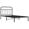 vidaXL Bed Frame Metal Bed Base with Headboard King Single Size Bed Black