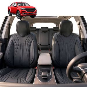 Australian Goose Front Seat Covers for Holden Colorado Ute Dual Cab 2012 - 2020 (VE, VF) - PU Leather, Black (2pc)