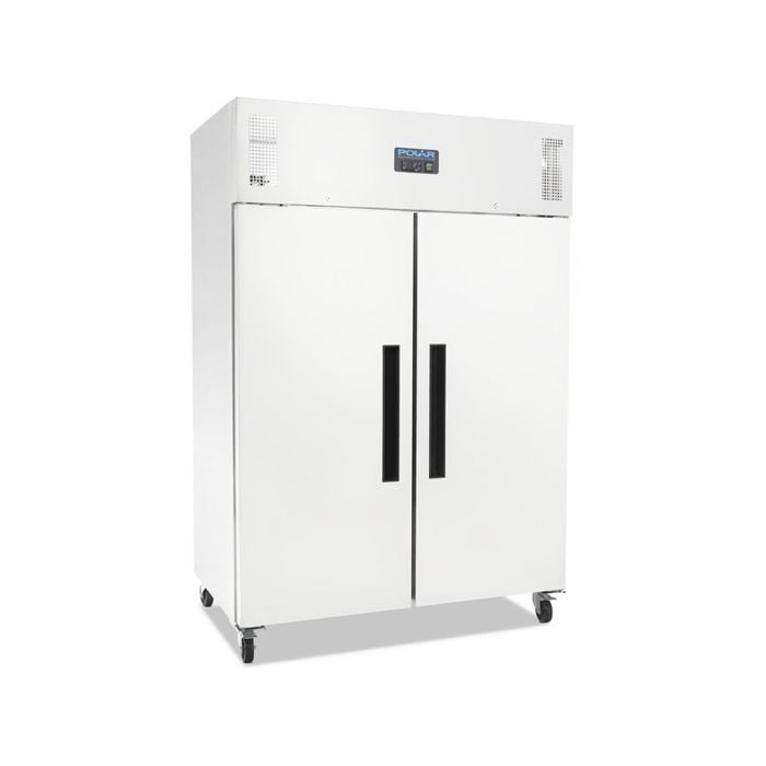 Polar G-series 2 Door Upright Fridge White 1200ltr - Commercial Solid Door Upright Fridges (dl898-a)