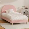 Oikiture Pink Boucle Bed Frame-single