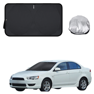 Front Windscreen Sun Shade for Mitsubishi Lancer 2007 - 2017 Manual (CJ) - Standard 150 x 85 cm - Black