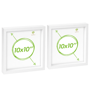 Nicola Spring 3d Box Photo Frames - 10" X 10" - White - Pack Of 2