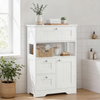 Ufurniture Freestanding Bathroom Cabinet Storage Unit Floor Cupboard Organizer White