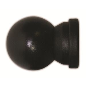 Windoware Curtain Cafe Rod End Ball Black 2pk