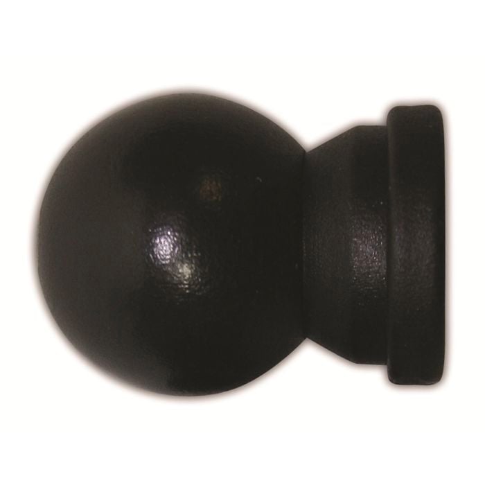 Windoware Curtain Cafe Rod End Ball Black 2pk