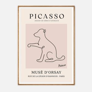 Galrie Elegant Minimalist Picasso Animal Series Drawing Art Print for Home Decor, Wood Frame, A3 30 x 42cm (12 x 16inch)