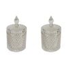2PK LVD Glass Cruze Trinket Box Storage Decor Round 14cm Medium - Clear