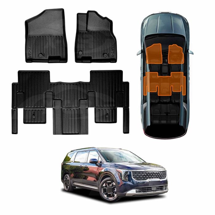 3D Heavy Duty All Weather Car Mats Floor Liner Front&Rear for Kia Carnival KA4 Series 2020-Onwards