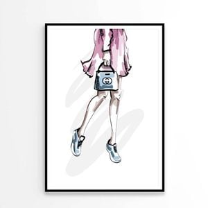 Fancy Sneakers with Blue Shaded Bag   Print 100% Australian Made 90 x 120cm   (Poster)