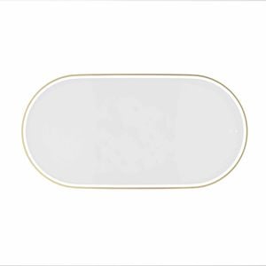 Attica 1500 x 750mm Brushed Gold Metal Framed Nobu Oval LED Mirror