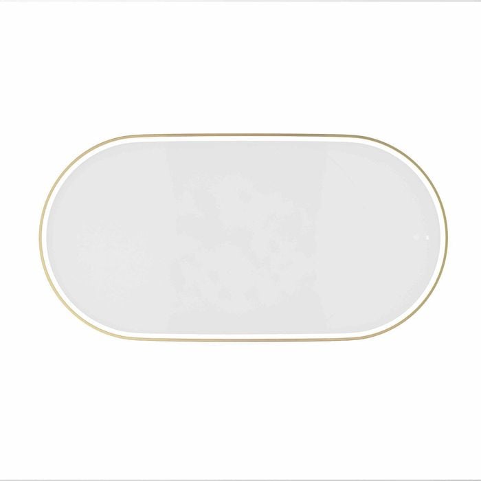 Attica 1500 x 750mm Brushed Gold Metal Framed Nobu Oval LED Mirror