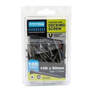 Titan 10G x 50mm Weather Force Deck Treated Pine Screw - 100 Pack