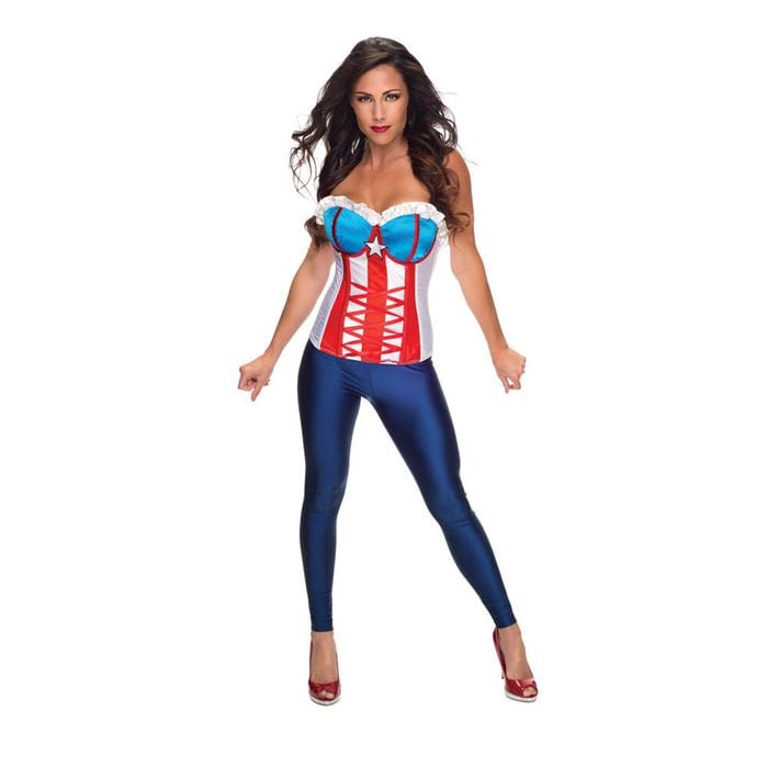 Marvel American Dream Corset Top Womens Dress Up Party Costume Outfit Size M