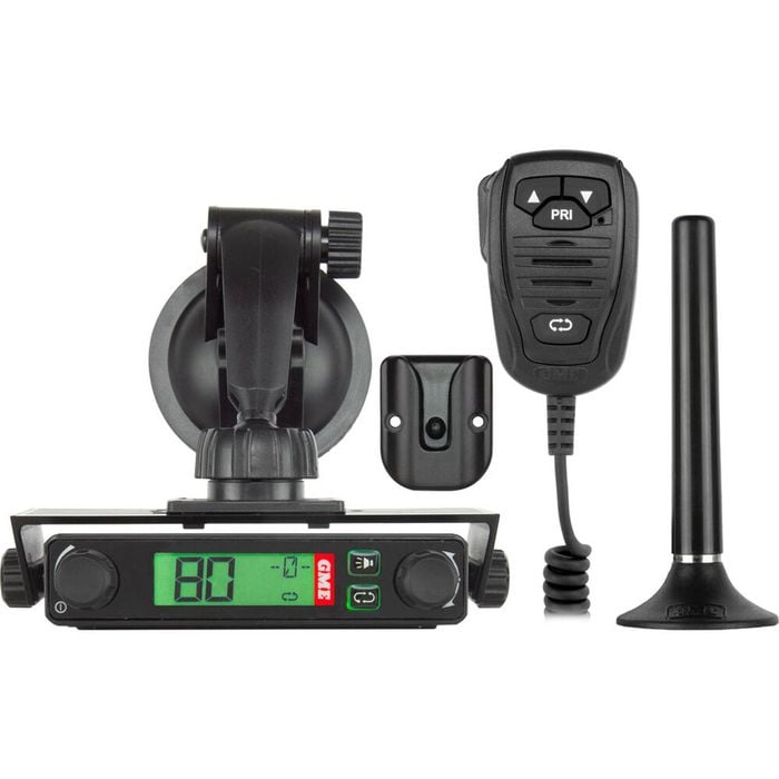 GME UHF CB Radio 80 Channel Plug n Play Kit w/ Microphone Antenna Cup Mount