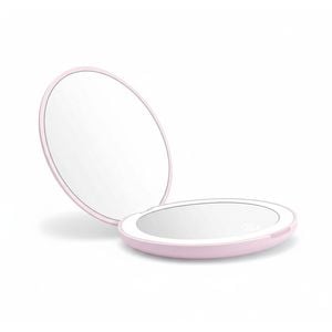 LED Lighted Travel Makeup Mirror 10x Magnification Rechargeable