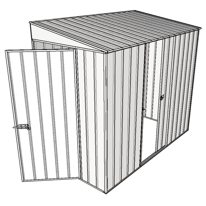 Build-A-Shed 1.2 x 2.3 x 2.0m Skillion Single Sliding Side Door Shed - Zinc