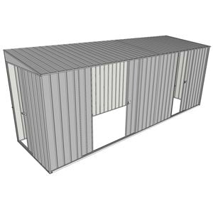 Build-a-Shed 1.5 x 5.2 x 2m Double and Single Sliding Side Door Skillion Shed - Zinc