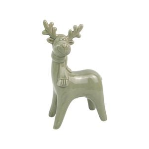 Urban 16cm Cute Ceramic Reindeer Home Decorative Statue - Sage