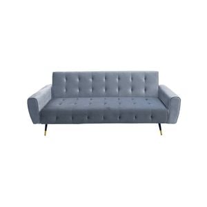 Ava Tufted Velvet Sofa Bed by Sarantino - Light Grey