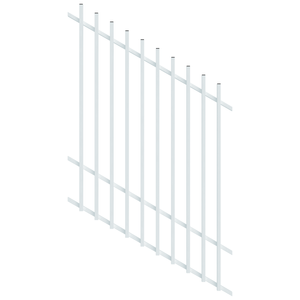 ProtectorAl 0350-1200W x 1500H Pearl White Radiator Pool Fence Panel Raked 16-30º