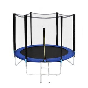 fitnessLAB Trampoline Round Outdoor Playground Trampolines Safety Net & Ladder