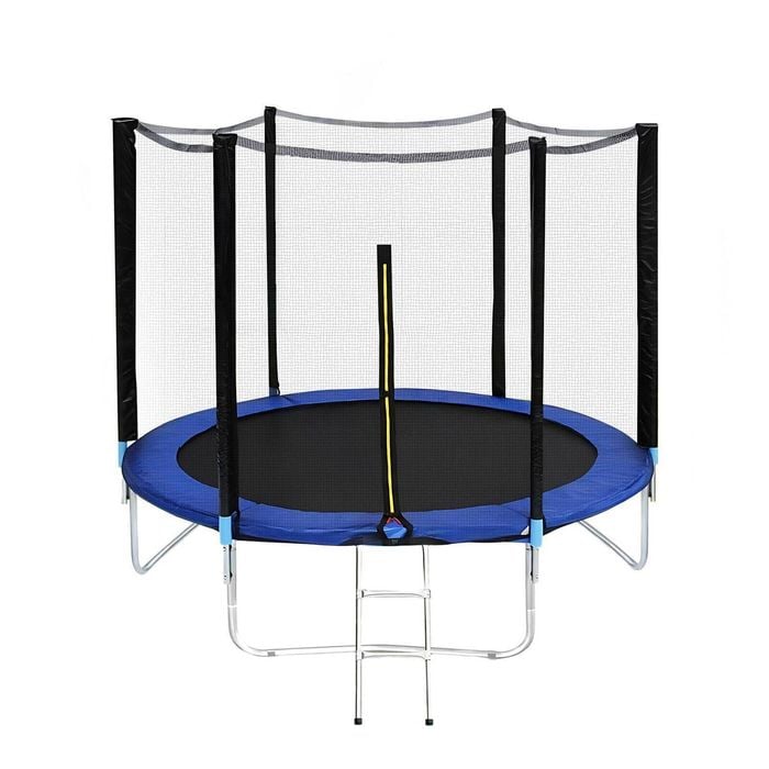 fitnessLAB Trampoline Round Outdoor Playground Trampolines Safety Net & Ladder