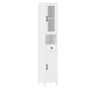 Advwin 170cm Tall Slim Storage Cabinet Narrow Storage Cupboard Storage Organizer White