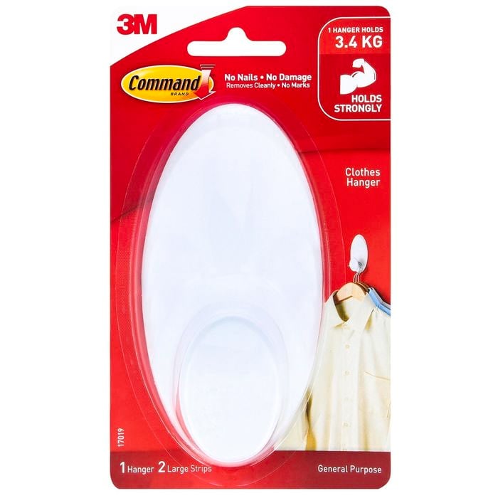 Command White Adhesive Clothes Hanger - 1 Pack