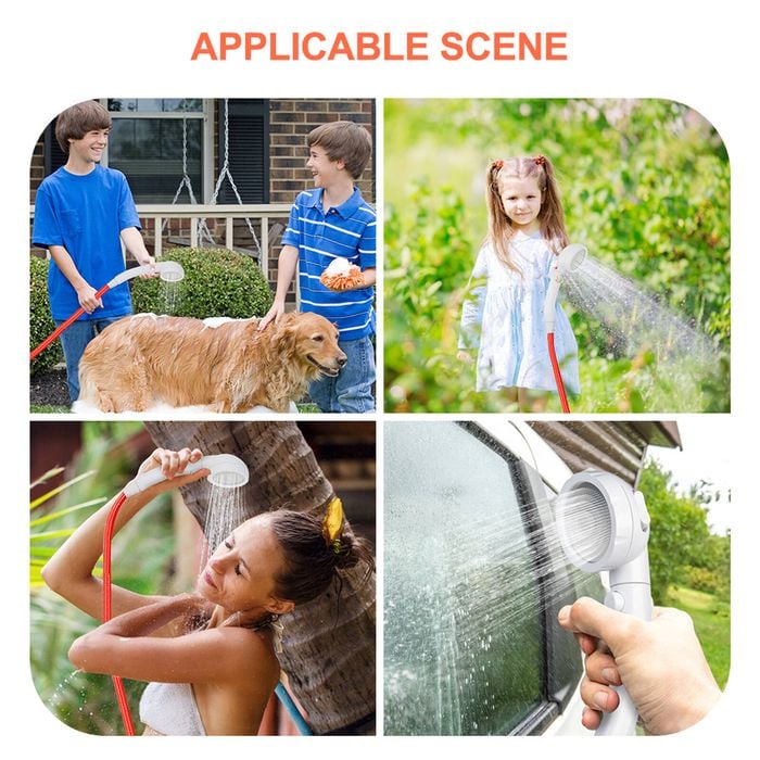 CAMPLUX Hand Held Showerhead with 1.5m Garden Hose High Pressure Shower ...