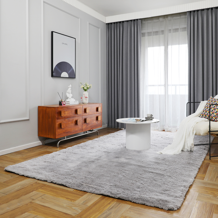 Smart Home Products 300 x 200cm Silver Orville Shag Pile Rug