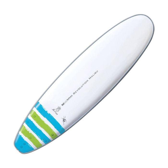 Redback Revolution Malibu Longboard Surfboard W/ Bamboo Composite Bue 8ft