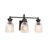 Cla Lighting Sino Interior Ellipse Triple Wall Light Black And Clear Glass Shade