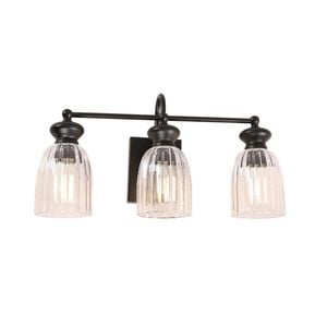 Cla Lighting Sino Interior Ellipse Triple Wall Light Black And Clear Glass Shade
