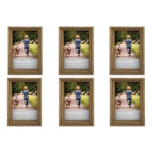 6PK Frankie & Me Window Wooden 4x6'' Picture Frame Home/Office Photo Decor Oak