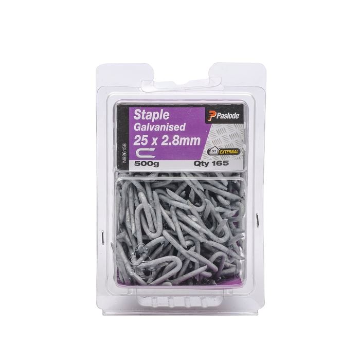 Paslode 25 x 2.8mm 500g Galvanised Staple Nail - 165 Pack