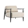 Oikiture Wooden Armchair Lounge Sofa Chair Fabric Accent Armchairs Beige