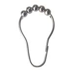 Barelli Chrome Shower Curtain Rings With Rollers - 12 Pack