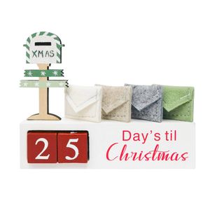 Urban Christmas Countdown Standing Decoration 18cm Red/White