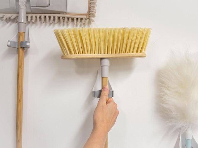 brooms in a row