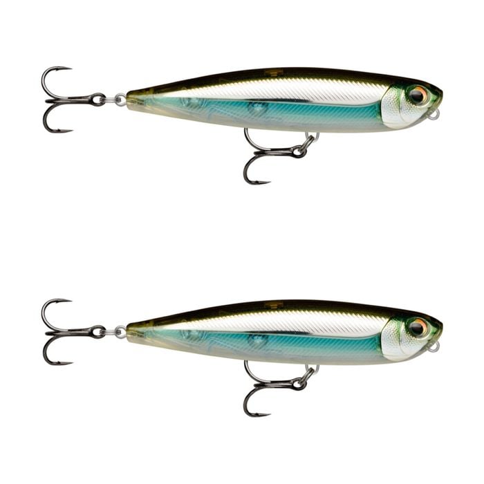 2x Rapala 8.5cm Precision Xtreme Pencil Freshwater Fishing Lures - Moss Black