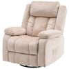 Ufurniture Massage Recliner Chair 140°Tilt 8 Point Heated Vibration Beige Recliner Chair for Adults 270° Rotate Circular Base