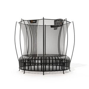 VULY Thunder 2 Pro Medium 12ft Springless Trampoline with Enclosure - Round Kids Trampolines Bundle With Basketball Hoop