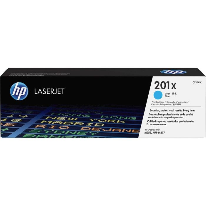 Hp 201x (cf401x) Original High Yield Laser Toner Cartridge - Single Pack - Cyan - 1 Each - 2300 Pages